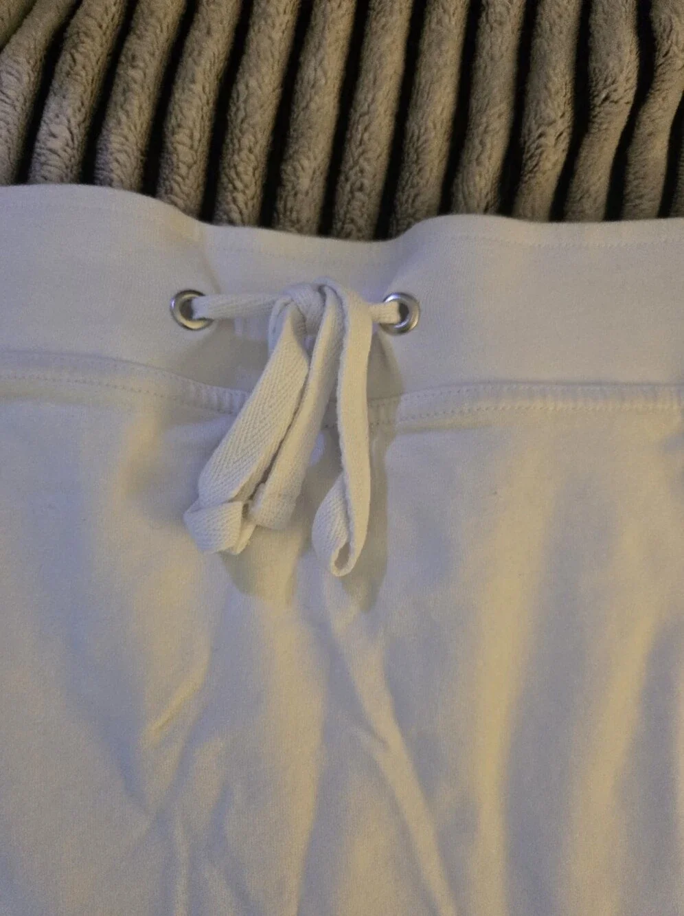 White Drawstring Casual Skort With Pockets